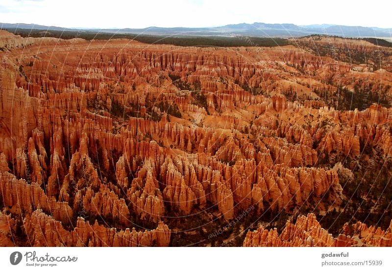 bryce Canyon Sandstone Wide angle Mountain USA Bryce Canyon mountainous country