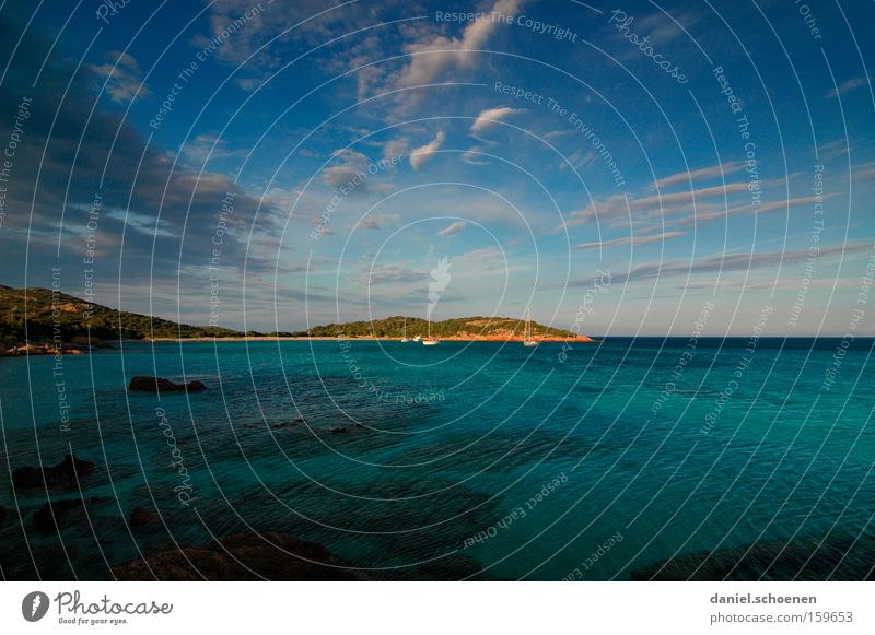 Treasure Island_2 Clouds Water Green Cyan Mediterranean sea Corsica Sky Summer Beach Coast Ocean Holidays & blue Vacation & Travel