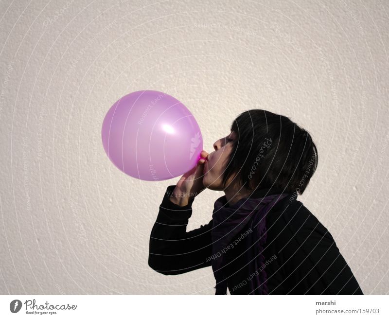 blowjob Balloon Air Breath Blow Pink Joy Feasts & Celebrations Birthday Woman Rubber