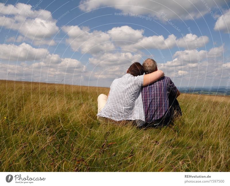 Couple sitting on a mountain Human being Masculine Feminine Woman Adults Man Female senior Male senior Partner Senior citizen 2 45 - 60 years 60 years and older