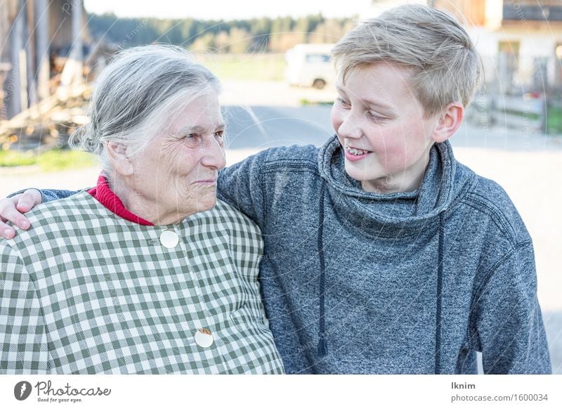 happy grandmother with grandson Lifestyle Joy Happy Care of the elderly Boy (child) Female senior Woman Grandmother Family & Relations Infancy Senior citizen 2