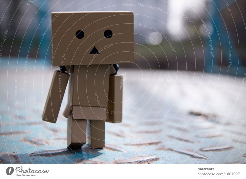 long way Robot Cardboard little man Figure Piece Eyes Face Nature Metal Lanes & trails Tin Rust Blue Walking Natural danboo danboard Small Miniature