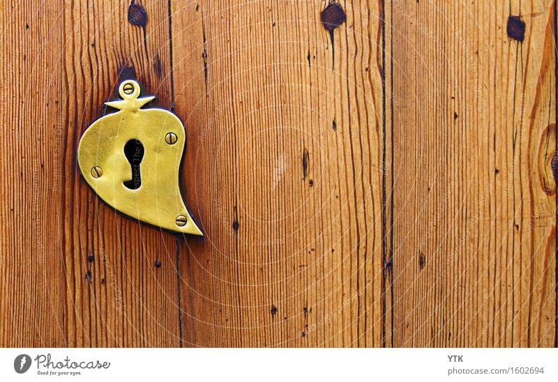 Key to my Heart! Technology Environment House (Residential Structure) Building Architecture Door Collection Sign Lock Safety Metal fitting Heart-shaped Wood