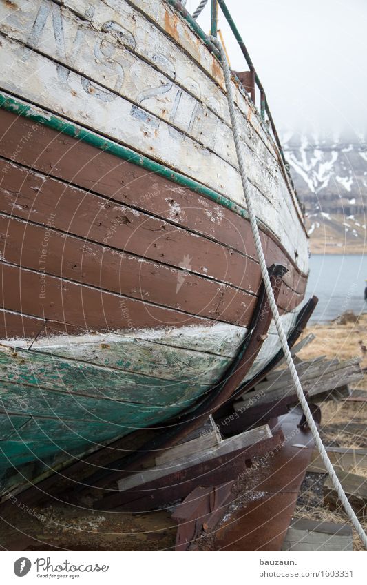 downstairs. Trip Adventure Far-off places Winter Environment Nature Landscape Water Clouds Bad weather Fog Mountain Coast Iceland Port City Harbour Navigation