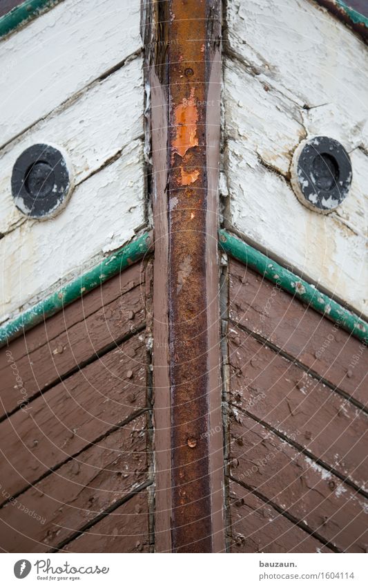 in front. Trip Adventure Iceland Navigation Boating trip Fishing boat Porthole Wood Line Stripe Old Senior citizen Decline Transience Colour photo Exterior shot