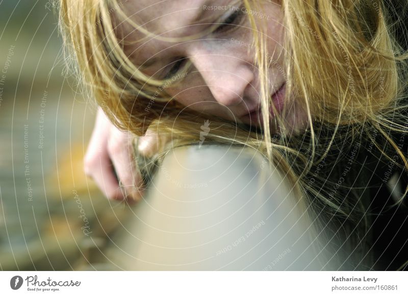 after all Colour photo Exterior shot Copy Space bottom Day Shallow depth of field Worm's-eye view Central perspective Downward Hair and hairstyles Feminine