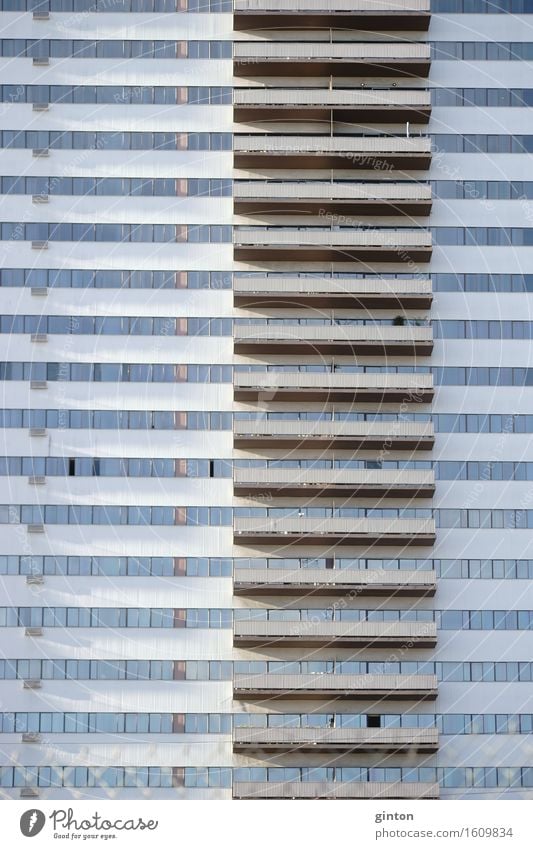 High-rise facade with balconies House (Residential Structure) Building Architecture Facade Balcony Symmetry Apartment Building residential building