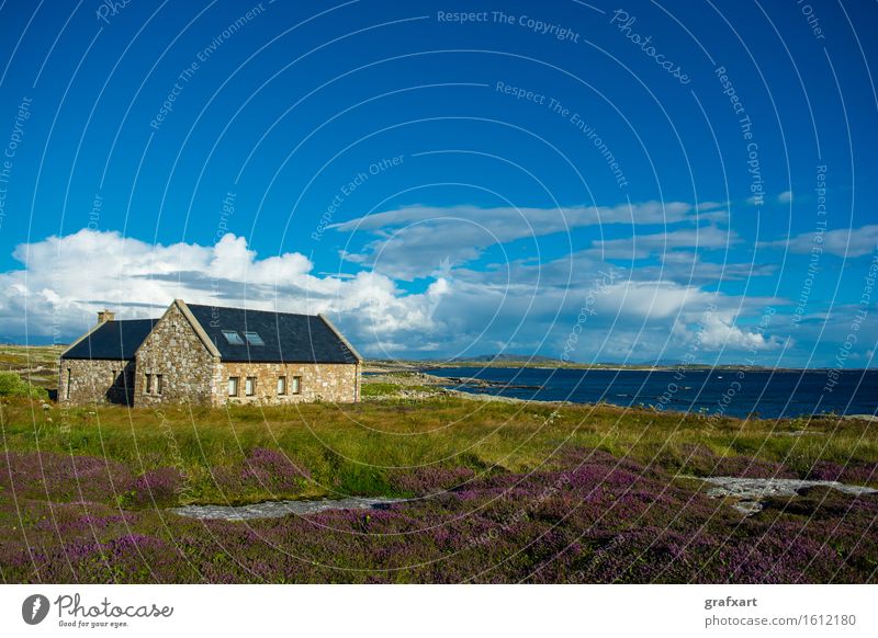 Lonely house near Connemara at the coast in Ireland Coast House (Residential Structure) Landscape Loneliness Atlantic Ocean Village Relaxation Vacation home Hut