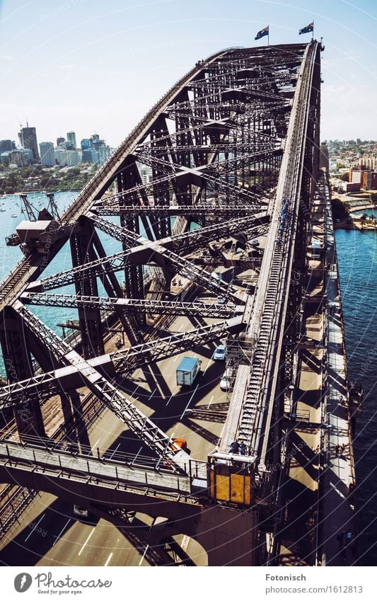 Harbour Bridge Sydney Water Australia Australia + Oceania Port City Deserted Manmade structures Building Architecture Tourist Attraction Landmark