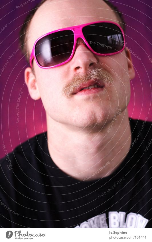 Don't mess with me! Man Masculine Macho Joe Cool (slang) Braggart Porno glasses Moustache Style Sunglasses Lifestyle Accessory Communicate Provocative