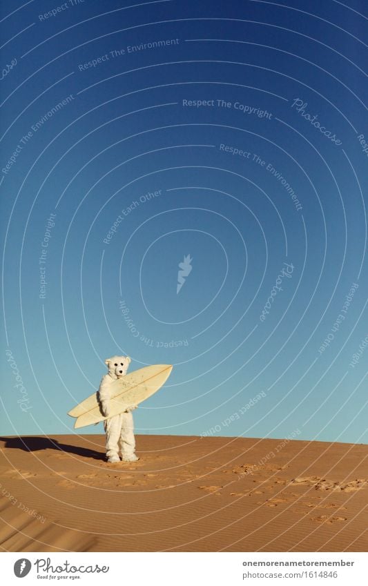 Game On! Art Work of art Esthetic Polar Bear Costume Ogre Monstrous Surfing Surfer Surfboard Surf school Stupid Exceptional Lost Irritation Desert Sand Dune