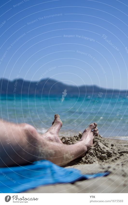 Feet in the sand Lifestyle Luxury Exotic Joy Beautiful Body Leisure and hobbies Vacation & Travel Tourism Freedom Summer vacation Sun Sunbathing Beach Ocean