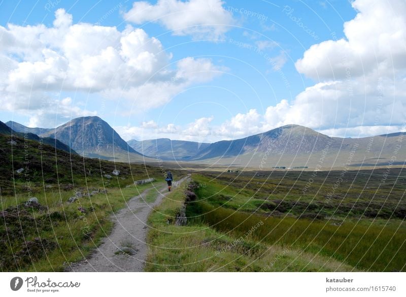 highland walk Landscape Sky Clouds Beautiful weather Meadow Rock Mountain Hiking Adventure Vacation & Travel Scotland west highland way Highlands path