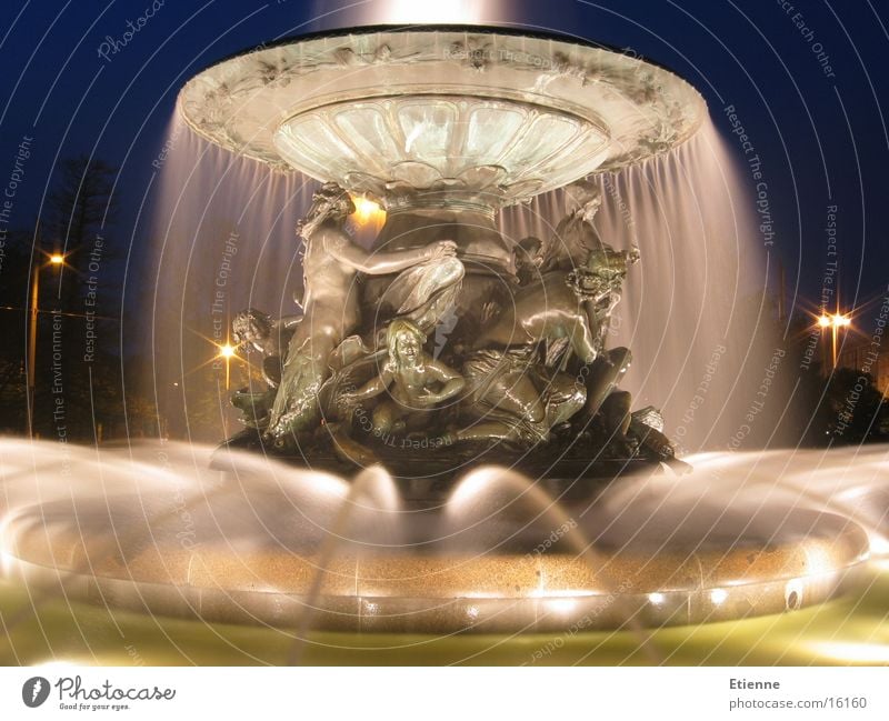 Fountain, Albertplatz Dresden Night Long exposure Historic