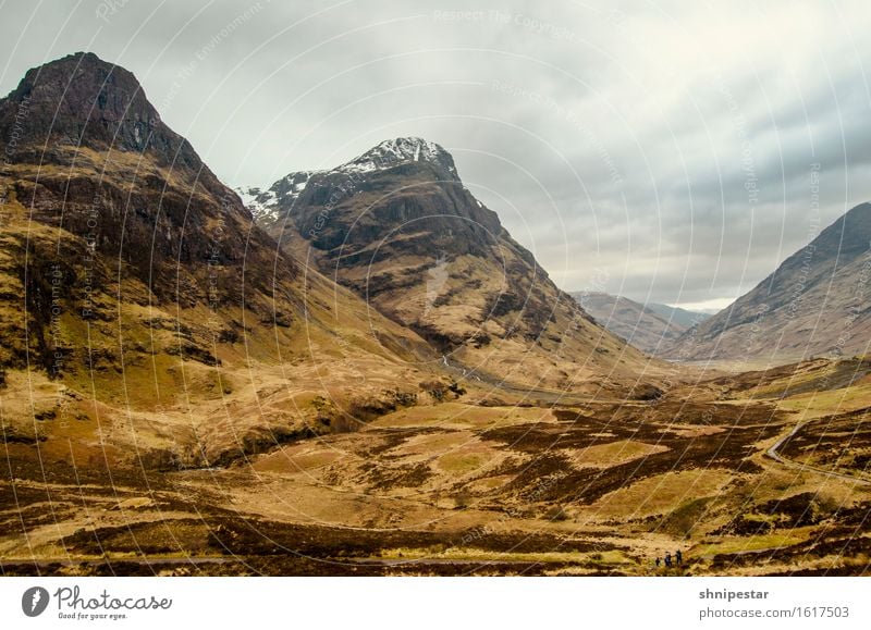 Glen Coe (Gaelic Gleann Comhann) Vacation & Travel Tourism Adventure Mountain Hiking Environment Nature Landscape Clouds Spring Weather Bad weather Rain Snow