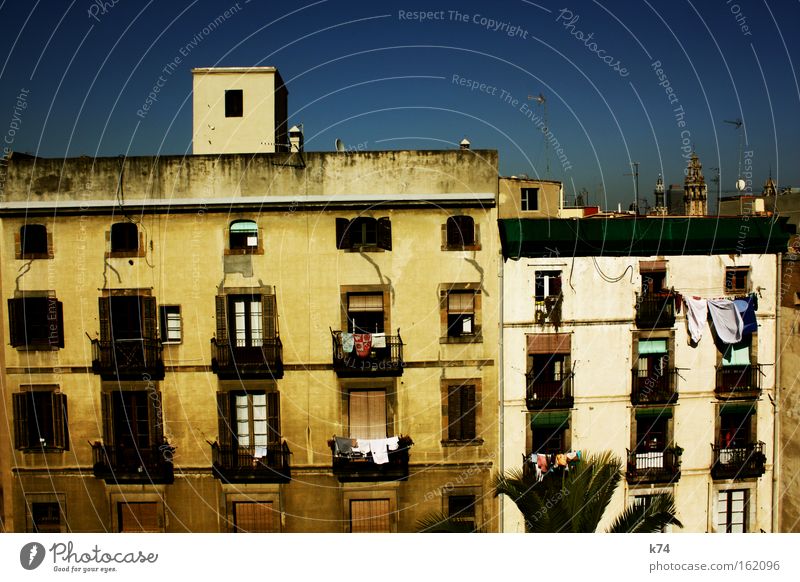 patio Colour photo Multicoloured Exterior shot Day Long shot Living or residing Flat (apartment) House (Residential Structure) Town Port City Building