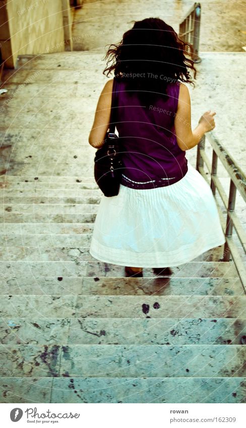 lisbon story Stairs Walking Running Haste Handrail Banister Marble Stone Stone steps Lisbon Woman