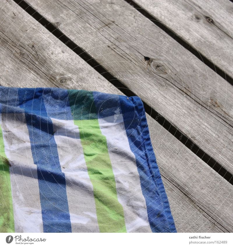 cloth on bridge Rag Footbridge Striped Green Blue White Wood Wet Wrinkles Cloth Kitchen Wooden board Water Summer Decoration Household Swimming pool