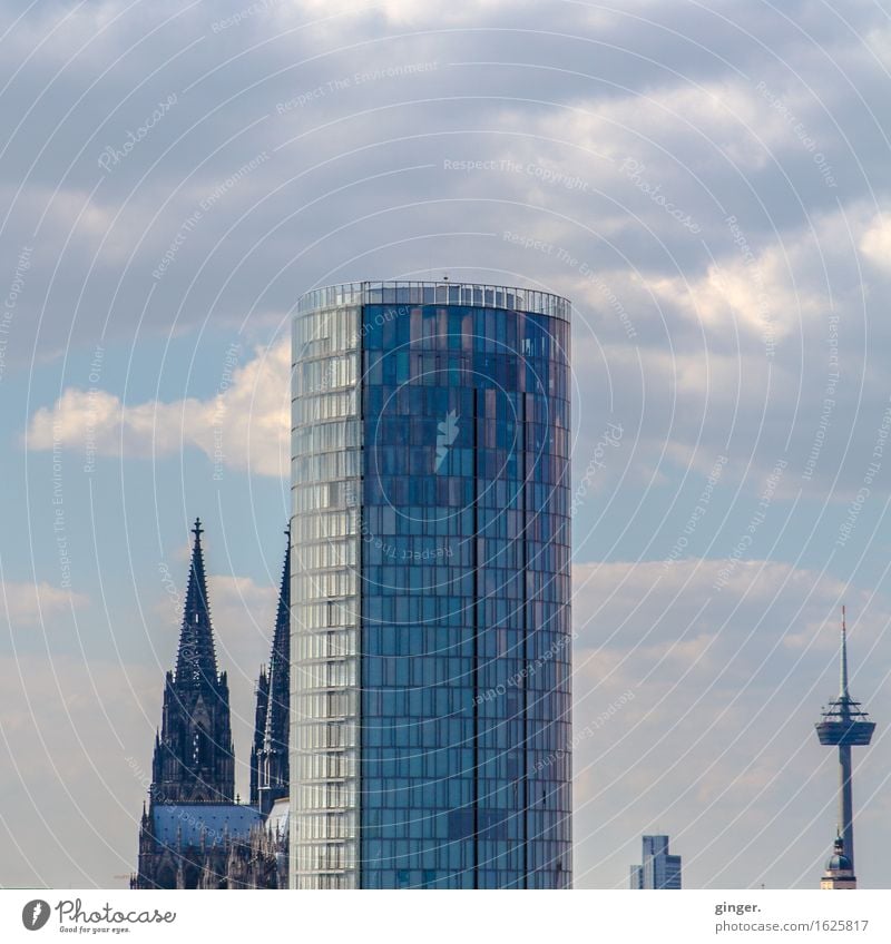 Cologne UT | Kalk | Kölner Spitzen Cologne-Deutz Town Downtown Skyline House (Residential Structure) High-rise Church Dome Tower Manmade structures Building