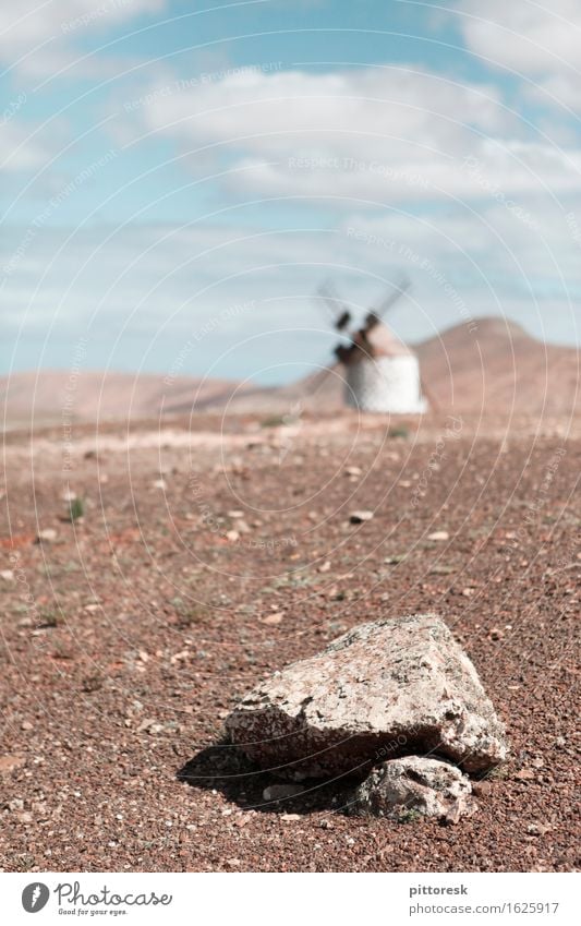 Wind VIII Art Work of art Esthetic Calm Wind energy plant Windmill Mill Stone Stony Ground Loneliness Spain Decent Stone floor Stone Age Colour photo