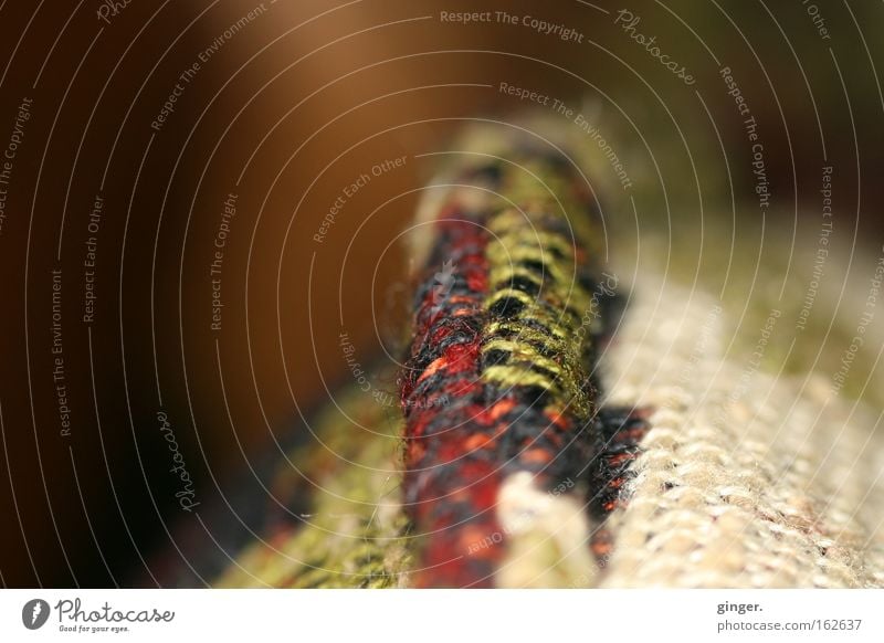 bead Cloth Old Soft Green Red Cushion Woven Beige Depth of field Thread Stitching Copy Space top Deserted Textiles Multicoloured Colour photo Interior shot