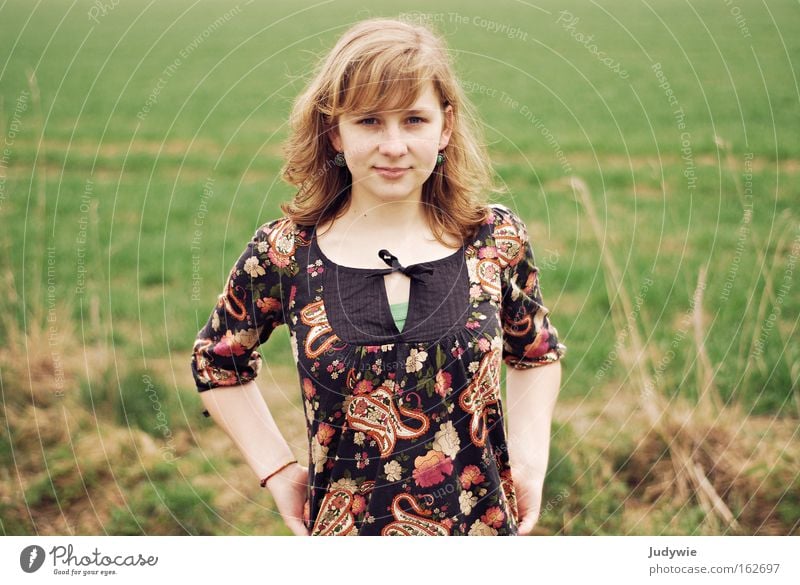 spring Multicoloured Portrait photograph Happy Beautiful Summer Human being Woman Adults Youth (Young adults) Nature Spring Flower Smiling Free Hippie