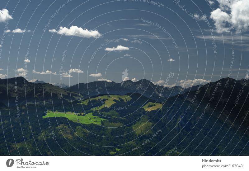 Last year, in summer, in the Alps ... German Alps Sky Chiemgau Clouds Power Alpine pasture Tall Blue White Sublime Review Vantage point Peak Mountain Calm Joy