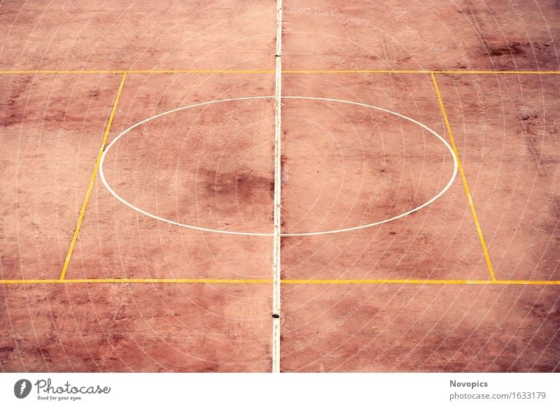 football ground in El Jadida - Morocco Sports Football pitch Places Line Yellow White street street photography Foot ball Playing field straight Orange Circle