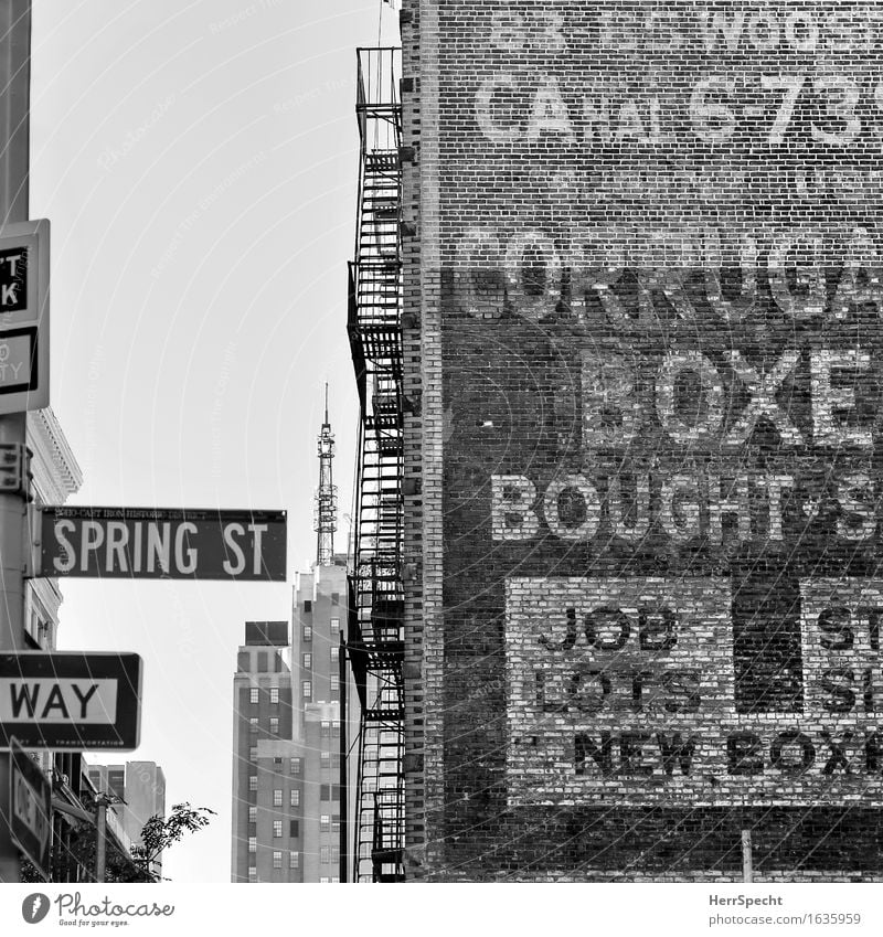 Spring Street New York City Manhattan Town Downtown Skyline House (Residential Structure) Manmade structures Building Architecture Wall (barrier)