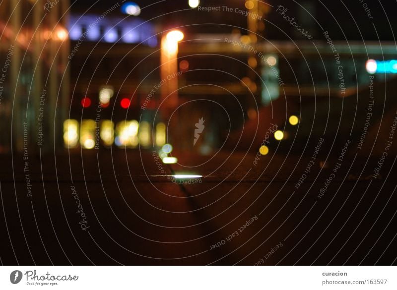 "Night Shot" on "Light Spot" Colour photo Multicoloured Exterior shot Deserted Artificial light Reflection Light (Natural Phenomenon) Deep depth of field