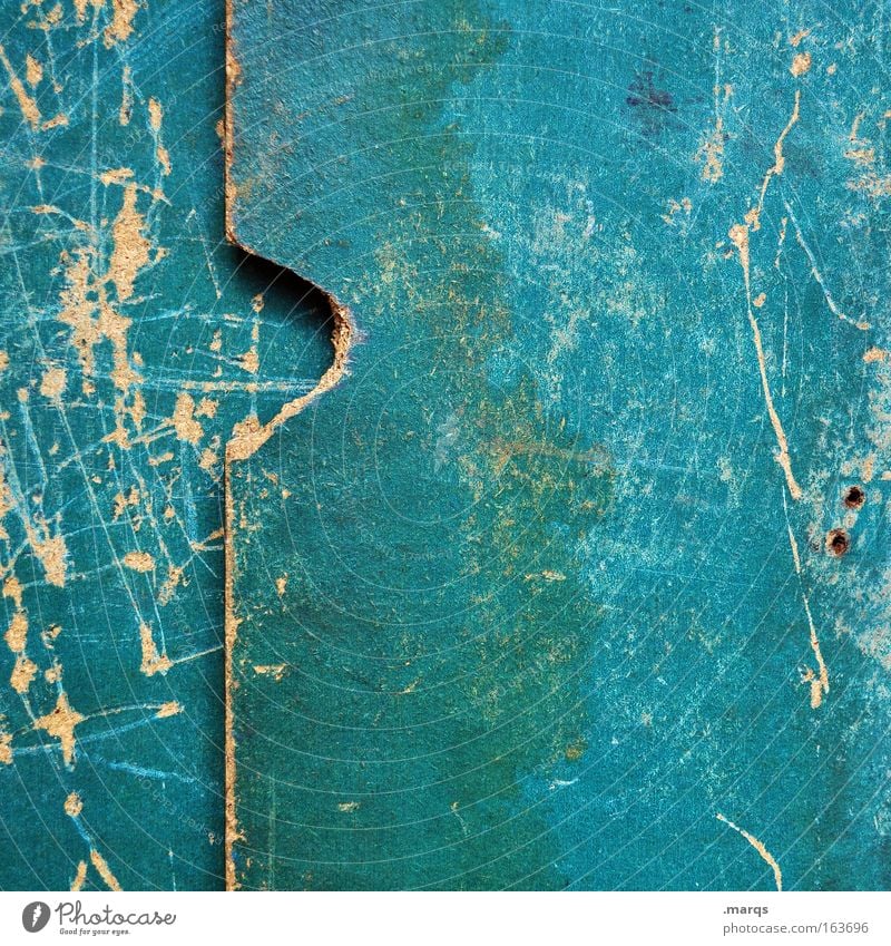 pitted Wood Old Dirty Green Scratch Scratch mark Structures and shapes Broken Surface structure Turquoise Weathered Might Damp Colour photo Exterior shot