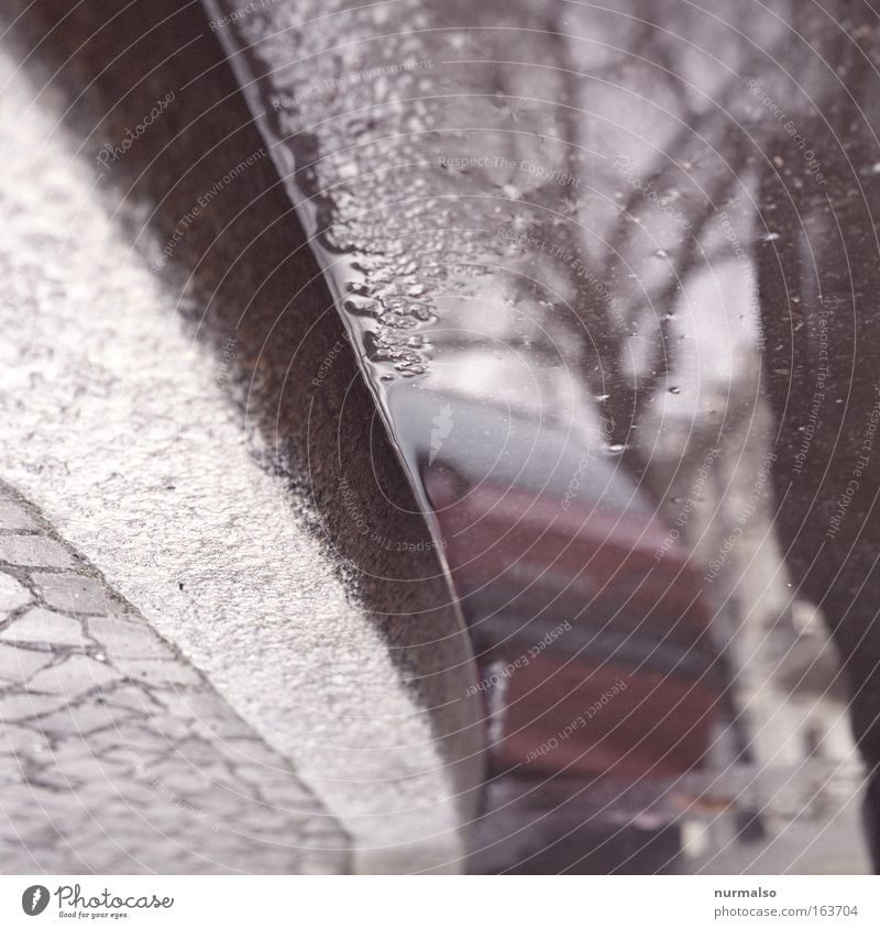 Hard mirror Colour photo Subdued colour Exterior shot Detail Abstract Deserted Day Central perspective Outskirts Places Motoring Crossroads Vehicle Stone Water