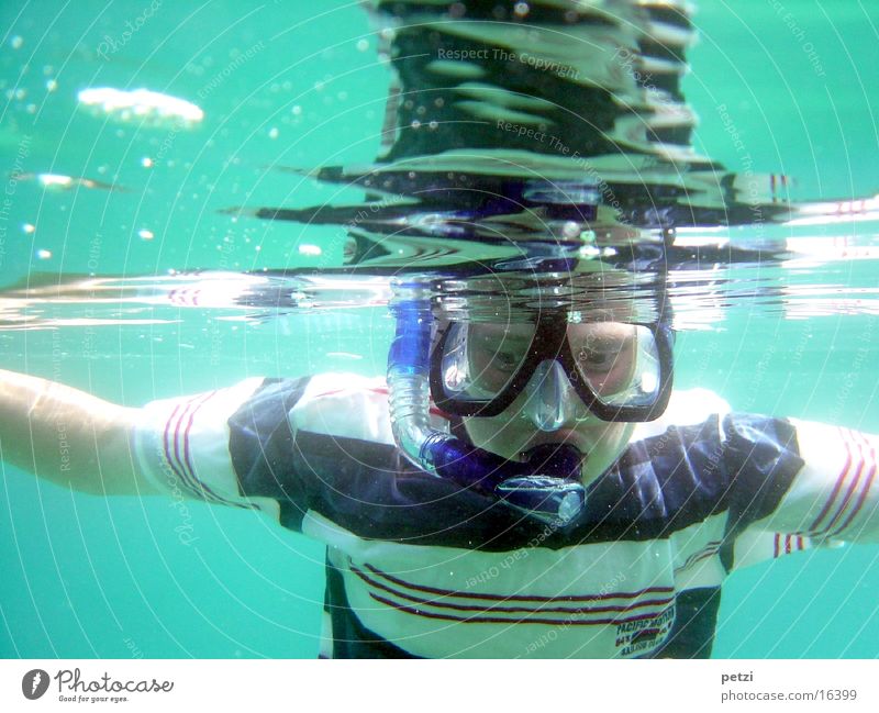 Snorkel, snorkel Ocean Sports Mask Joy Happy Happiness Joie de vivre (Vitality) Vacation & Travel Leisure and hobbies Diving equipment Air bubble Colour photo