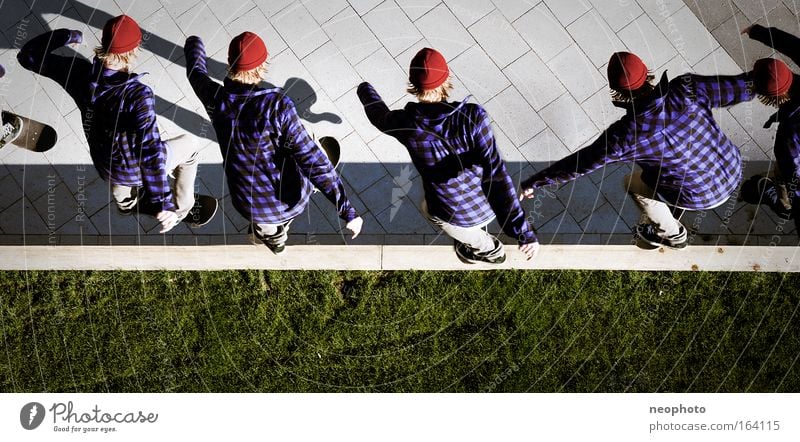 BS Tailslide Colour photo Exterior shot Aerial photograph Copy Space bottom Evening Shadow Contrast Sunlight Deep depth of field Bird's-eye view Joy