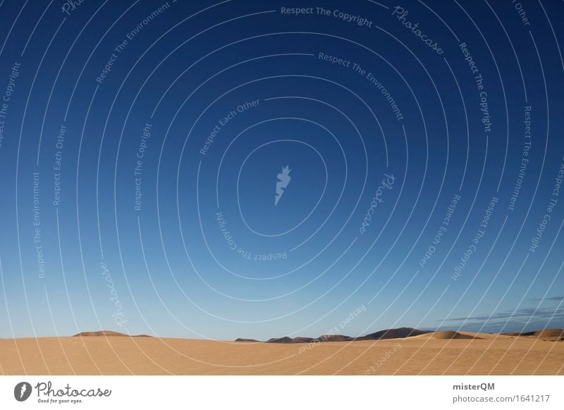 Sand width I Art Esthetic Desert Far-off places Mountain Fuerteventura Freedom Landscape Empty Loneliness Concentrate Blue sky Colour photo Multicoloured