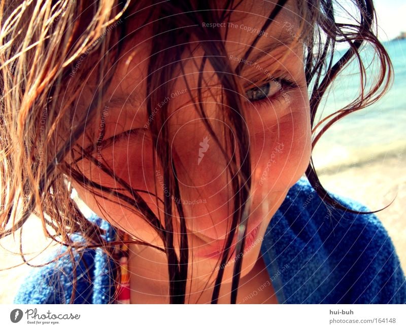 Fished out of the sea Colour photo Multicoloured Exterior shot Close-up Day Contrast Portrait photograph Front view Looking Looking into the camera Forward Wink