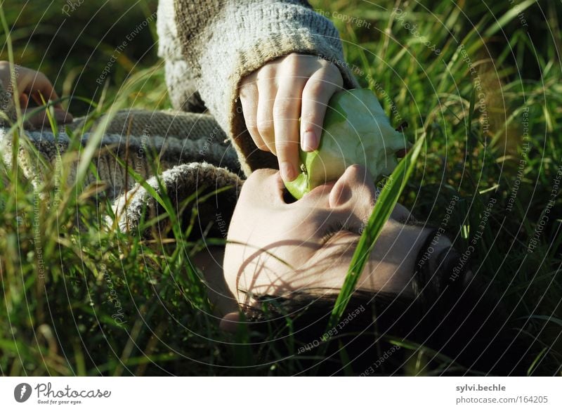 Life can be so simple ... Apple Eating Picnic Healthy Contentment Relaxation Nature Grass Meadow To enjoy Lie Fresh Infinity Natural Juicy Soft