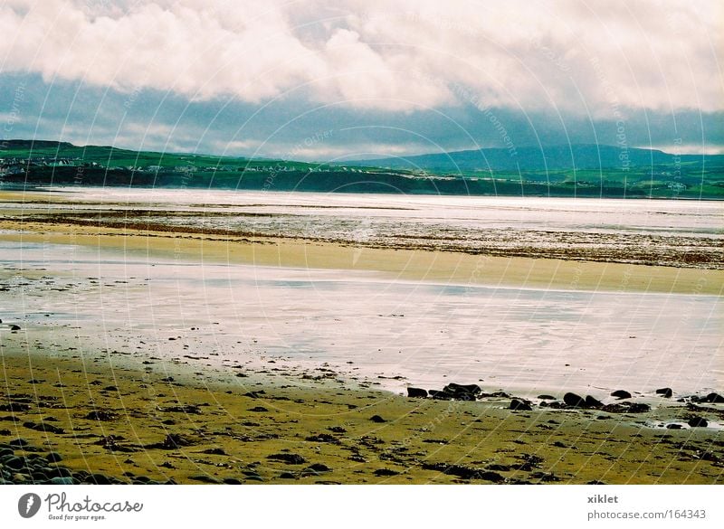 strand Colour photo Exterior shot Day Light Sunlight Deep depth of field Central perspective Environment Nature Landscape Sand Water Sky Clouds Summer Autumn