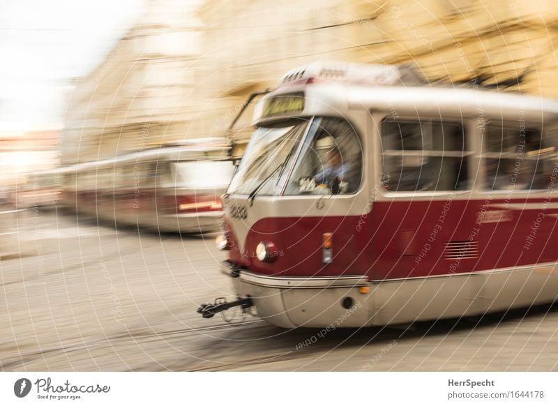 rush hour Prague Downtown Old town Manmade structures Building Facade Transport Means of transport Passenger traffic Public transit Rush hour Street Crossroads