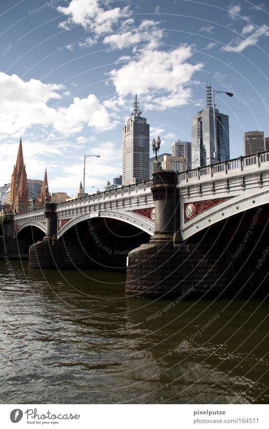 Melbourne Australia Downtown Skyline Deserted High-rise Bank building Dome Bridge Manmade structures Building Architecture Tourist Attraction Landmark Monument