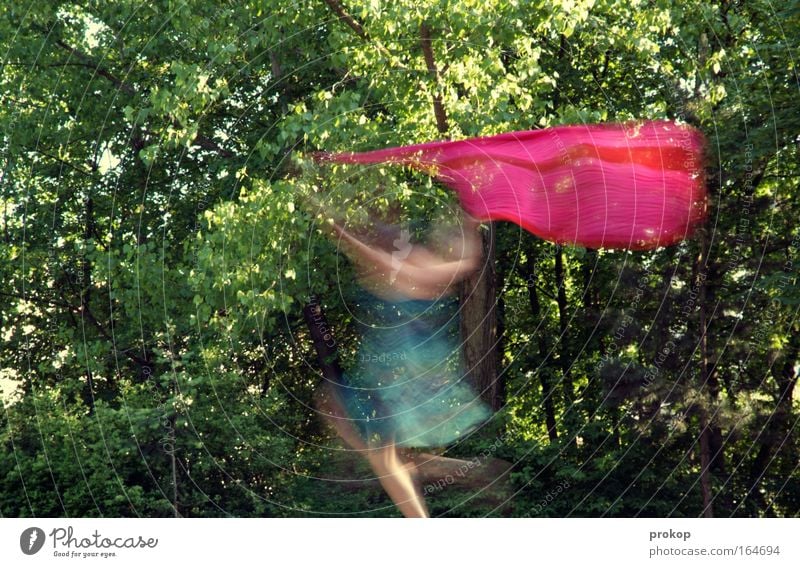 Exit fourth reality Colour photo Exterior shot Experimental Day Contrast Motion blur Central perspective Long shot Full-length Feminine Legs Nature Plant Summer