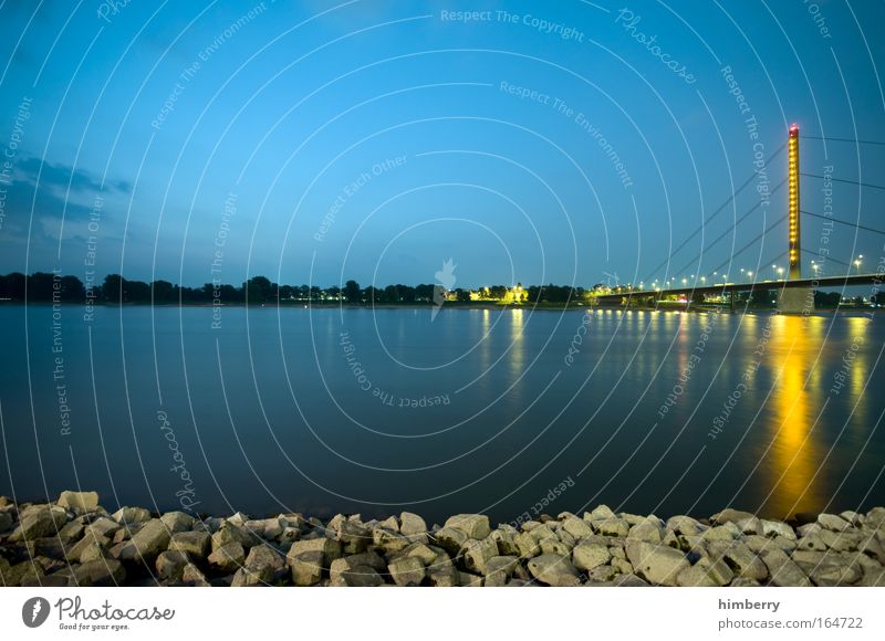 riverside Colour photo Multicoloured Exterior shot Deserted Copy Space left Copy Space top Copy Space bottom Evening Twilight Night Artificial light Light