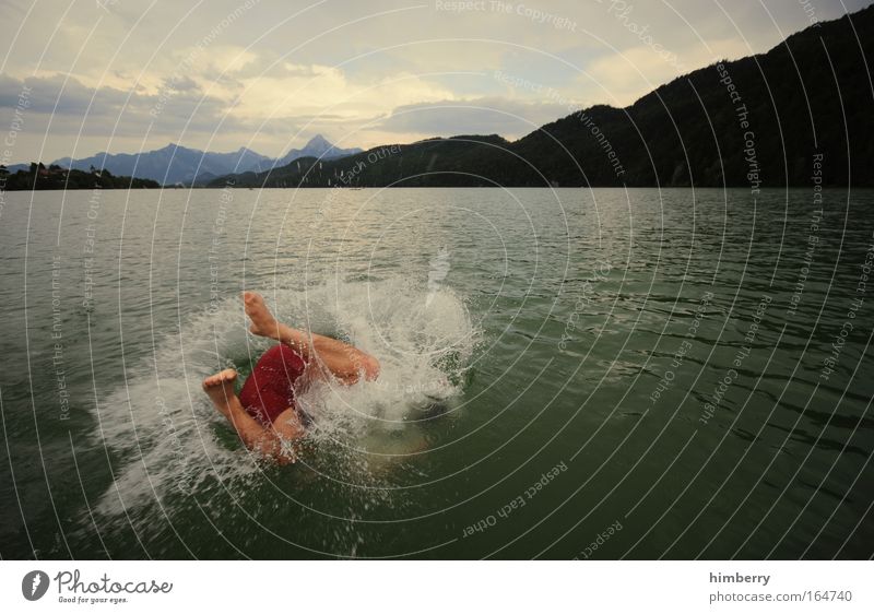 side-jump Colour photo Subdued colour Multicoloured Exterior shot Copy Space right Copy Space top Copy Space bottom Twilight Contrast Deep depth of field