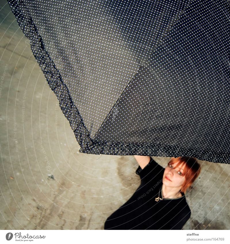 [DD|Apr|09] Umbrella young fru Subdued colour Interior shot Wide angle Feminine Young woman Youth (Young adults) 1 Human being 18 - 30 years Adults Weather