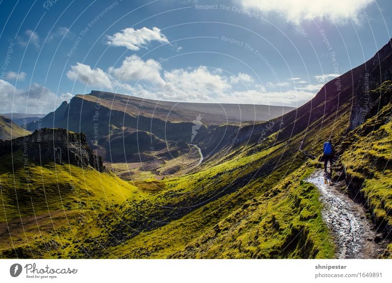 The Quiraing, Isle of Skye, Scotland Fitness Vacation & Travel Adventure Freedom Island Mountain Hiking Sports Human being 1 Environment Nature Landscape Sun