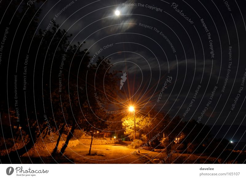 Croatia by night Colour photo Exterior shot Deserted Night Long exposure Landscape Night sky Moon krk Europe Black Day