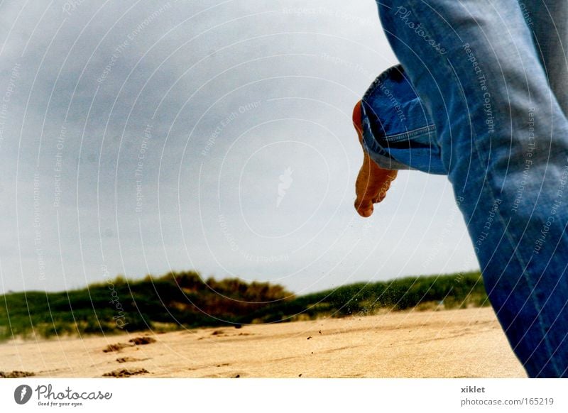 run Young man Man Legs Feet Nature Sand Coast Beach Fitness Running Beautiful Blue Brown Yellow Green White Speed Joie de vivre (Vitality) Portugal Jogging