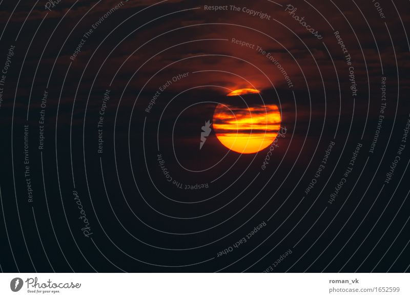 See you tomorrow! Nature Elements Optimism Sunset Clouds Evening Red sun Orange Romance Air pollution Vietnam Dusk Band of cloud Colour photo Exterior shot