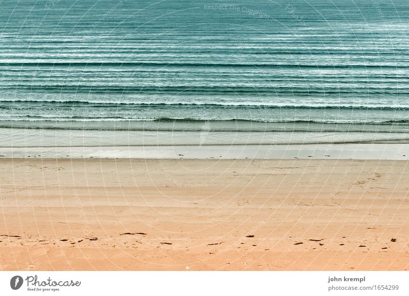 course of the beach Waves Coast North Sea Ocean Beach Sandy beach Scotland Friendliness Maritime Happy Contentment Joie de vivre (Vitality) Romance Wanderlust