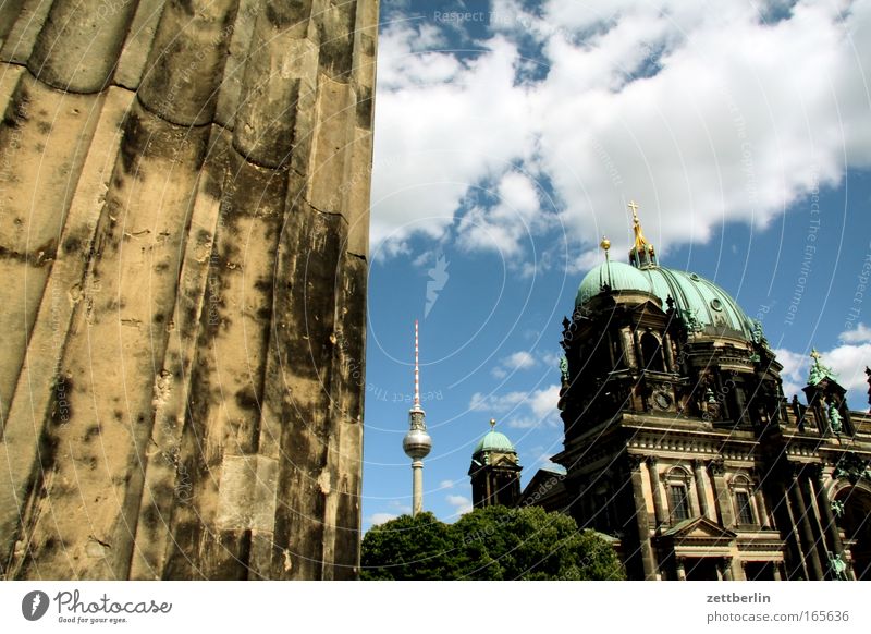 island Berlin Museum Museum island old museum Column Dome Berlin Cathedral Church Domed roof Classicism Culture Religion and faith Berlin TV Tower alex